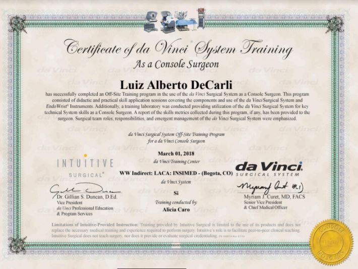 Imagem 1 blog Certificação em Cirurgia Robótica